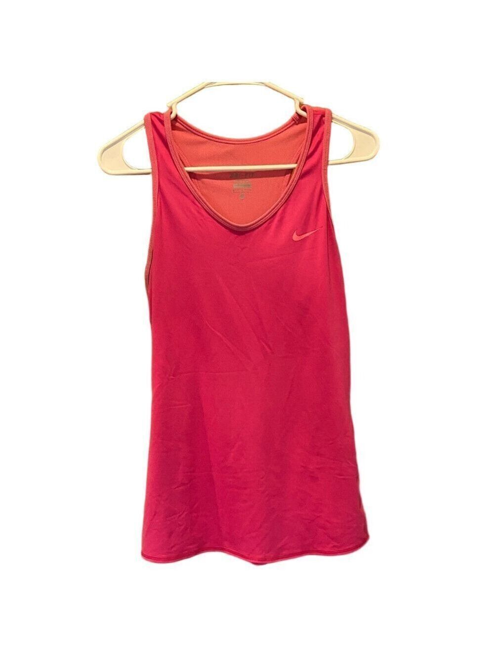 Nike Women's Vivid Pink Dri-Fit Athletic V-Neck Tank Top Size Medium